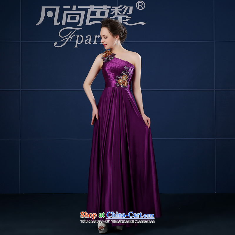 Ms. evening dresses 2015 Spring bridesmaid dress shoulder moderator dress skirt female long red bows services where there and purple M Lai (FSUNPARES) , , , shopping on the Internet