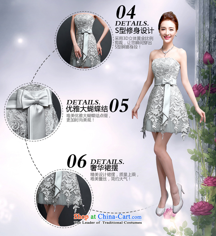 Toasting champagne wedding dress Summer 2015 new stylish anointed chest wedding banquet meeting of persons chairing the Sau San nightclubs, short skirt ball pleasant bride silver XL Photo, prices, brand platters! The elections are supplied in the national character of distribution, so action, buy now enjoy more preferential! As soon as possible.