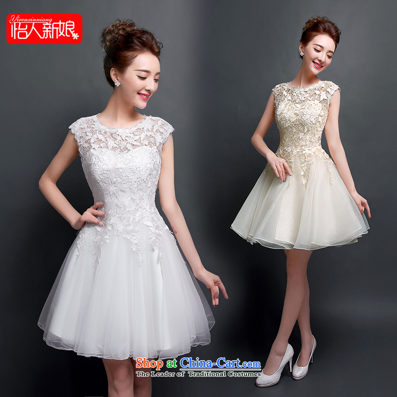 Summer 2015 new bride bridesmaid small dress the word skirt shoulder bags rotator cuff short, bows to female dinner meeting wedding dress skirt pleasant soothing the bride black XXL, bride shopping on the Internet has been pressed.
