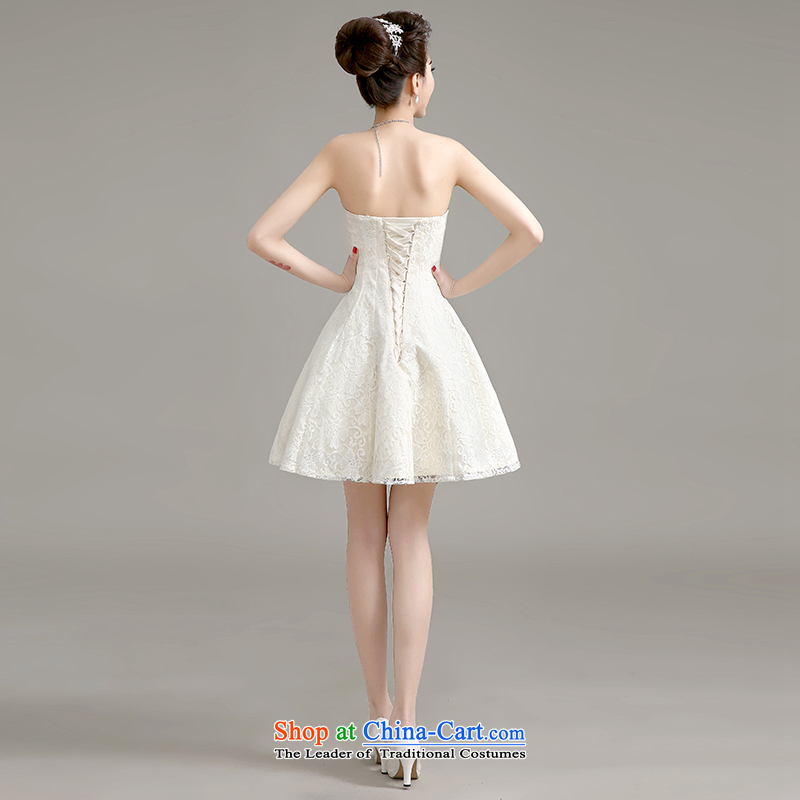 2015 new summer gown anointed chest toasting champagne Small Service Bridal short, lace short evening dress Sau San dress champagne color figure package return champagne color XL, Yi love is , , , shopping on the Internet