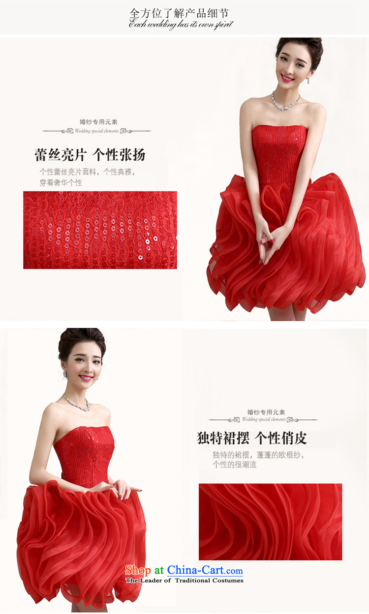 Yi Sang-dress Love 2015 new Korean modern red short, banquet service bridal spring and summer bows moderator dress female RED M picture, prices, brand platters! The elections are supplied in the national character of distribution, so action, buy now enjoy more preferential! As soon as possible.