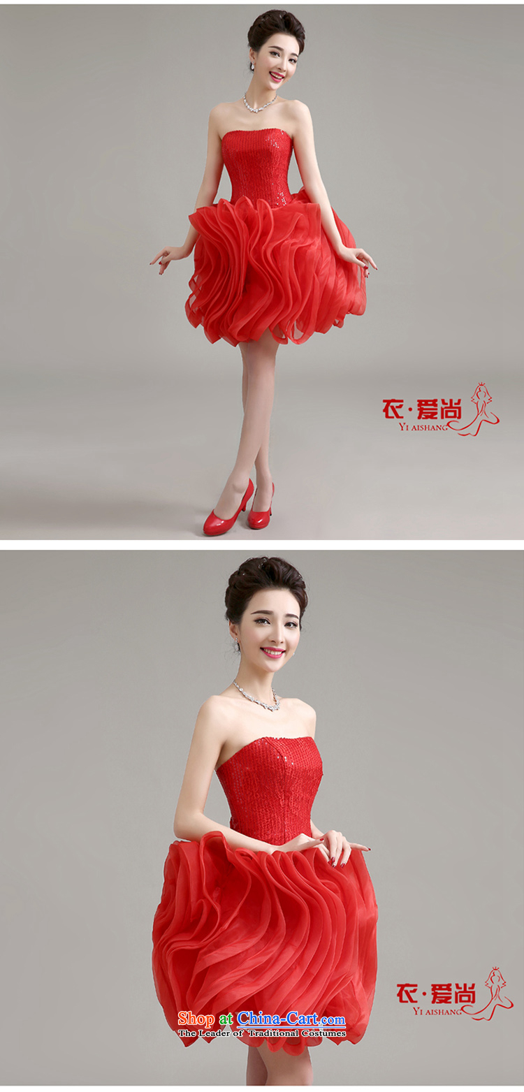 Yi Sang-dress Love 2015 new Korean modern red short, banquet service bridal spring and summer bows moderator dress female RED M picture, prices, brand platters! The elections are supplied in the national character of distribution, so action, buy now enjoy more preferential! As soon as possible.