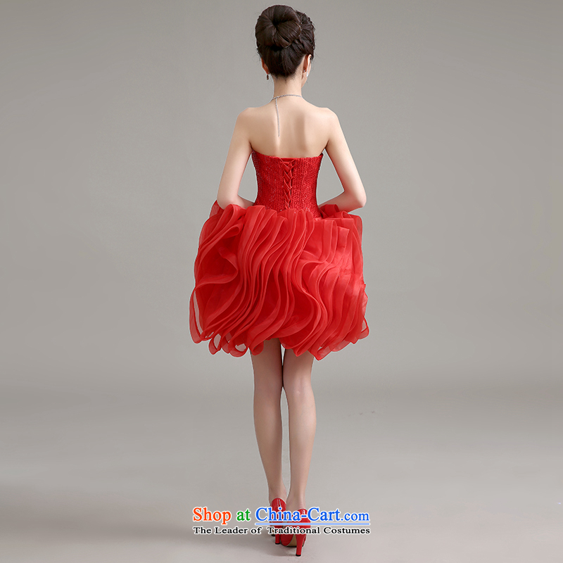 Yi Sang-dress Love 2015 new Korean modern red short, banquet service bridal spring and summer bows moderator dress female RED M Yi Sang Love , , , shopping on the Internet