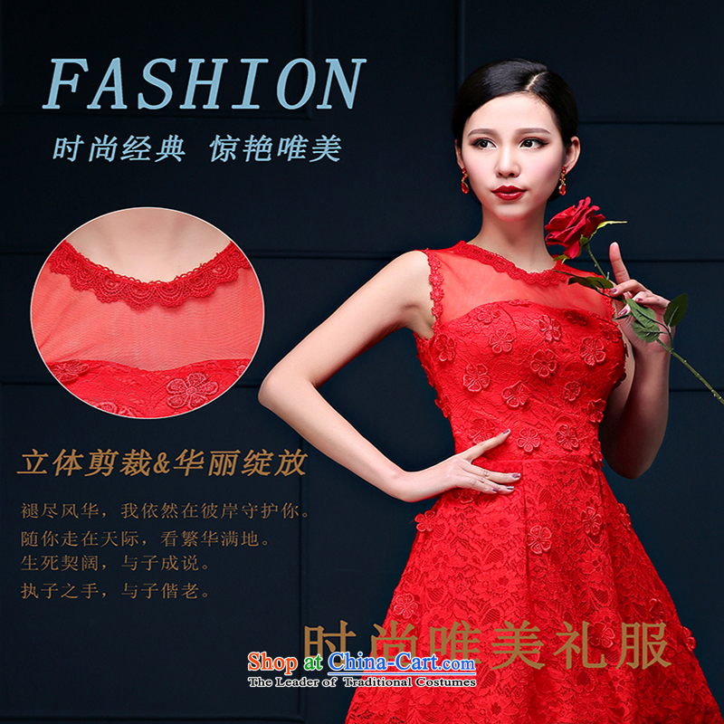 The first white into about 2015 Spring_Summer new bridesmaid Service, Bridal Services sister small in toasting champagne evening dress banquet hosted dress RED M