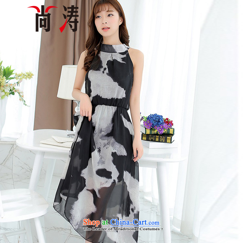Is a new summer 2015 for women beachfront terrace covered shoulders back mount also long skirt Korean citizenry small dresses Sau San chiffon dresses female B0605 summer is white, L (SHANGTAO) , , , shopping on the Internet