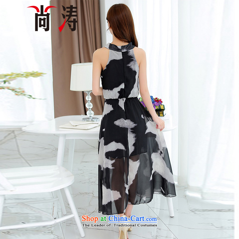Is a new summer 2015 for women beachfront terrace covered shoulders back mount also long skirt Korean citizenry small dresses Sau San chiffon dresses female B0605 summer is white, L (SHANGTAO) , , , shopping on the Internet