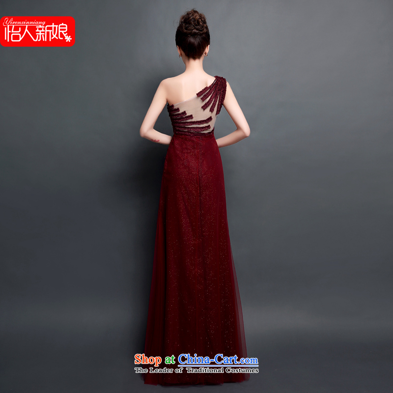Evening dress the new bride toasting champagne 2015 Chief dinners will dance Ms. shoulder moderator evening dress skirt pleasant bride wine red XL, pleasant bride shopping on the Internet has been pressed.