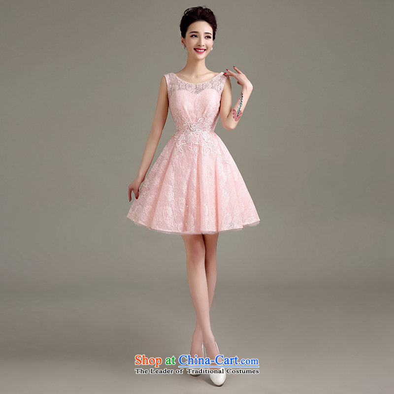 Yi is the spring and summer of 2015 Love new lace wedding dresses, small short skirt evening dress shoulders bride bows services bridesmaid dress Haru-onna pink XL, Yi Sang.... love shopping on the Internet