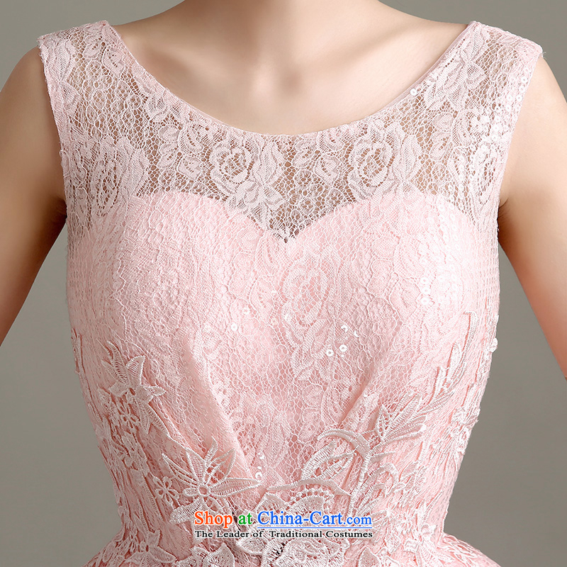 Yi is the spring and summer of 2015 Love new lace wedding dresses, small short skirt evening dress shoulders bride bows services bridesmaid dress Haru-onna pink XL, Yi Sang.... love shopping on the Internet