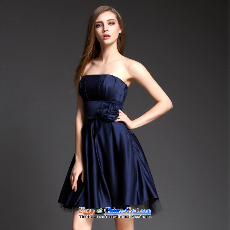 Stylish aristocratic caynova2015 gentlewoman temperament dress the Word for It skirts chest dresses dark blue l,caynova,,, shopping on the Internet