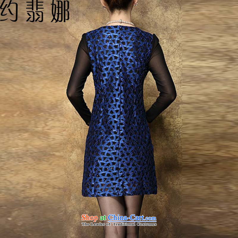 About the 2015 trendy new Phi for women spring Lace Embroidery upscale composite larger mother replacing dresses LF2021 BLUE XL, about the Cerretani Firenze shopping on the Internet has been pressed.