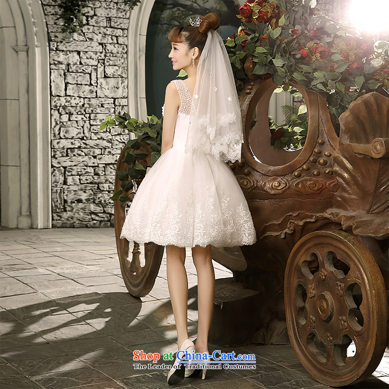 Starring impression 2015 Summer Bridesmaid Dress Short white, marriages shoulders bon bon skirt bows dinner dress skirt H1058 Small S, starring impression shopping on the Internet has been pressed.