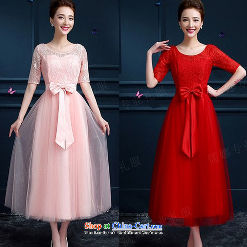 Toasting champagne bride services 2015 Spring New Korean shoulders lace wedding dress in the summer bridesmaid service long evening dresses meat pink XL, Chengjia True Love , , , shopping on the Internet