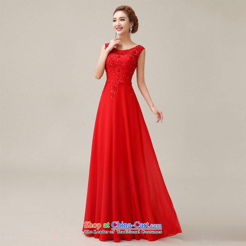 Yi Sang-wedding dresses love spring and summer 2015 new marriages bows services bridesmaid long red lace evening dress female champagne color S Yi Sang Love , , , shopping on the Internet