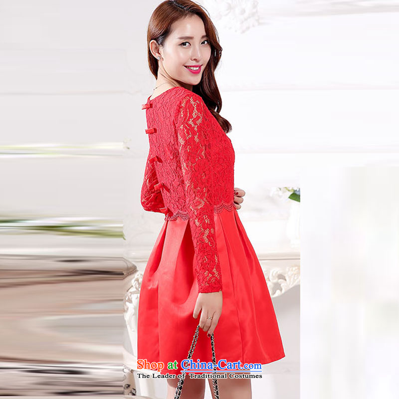 Mrs 2015 autumn and winter talks with the new Korean bridal dresses bows service stylish dresses female red XL, talks-sook (liangshu) , , , shopping on the Internet