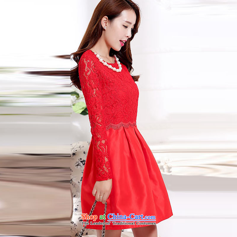 Mrs 2015 autumn and winter talks with the new Korean bridal dresses bows service stylish dresses female red XL, talks-sook (liangshu) , , , shopping on the Internet