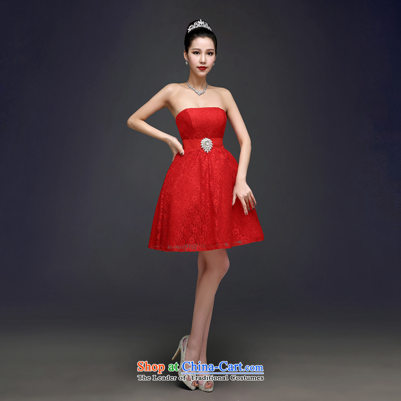 Every 2015 new toasting champagne Connie services bon bon short skirt stylish anointed chest bride dress red Wedding Dress Short, Red XXL, JIAONI stephanie (PER) , , , shopping on the Internet
