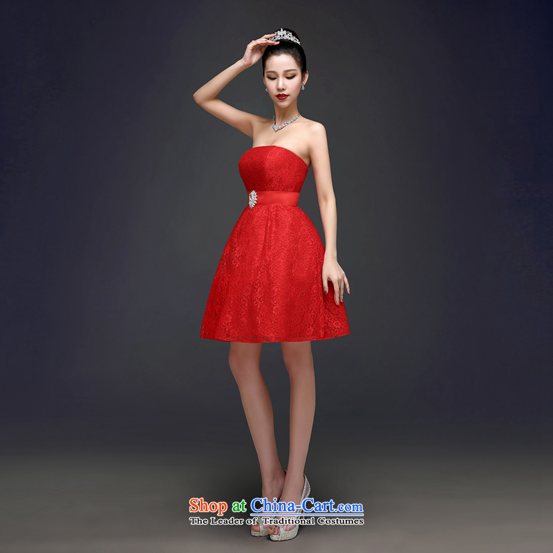 Every 2015 new toasting champagne Connie services bon bon short skirt stylish anointed chest bride dress red Wedding Dress Short, Red XXL, JIAONI stephanie (PER) , , , shopping on the Internet