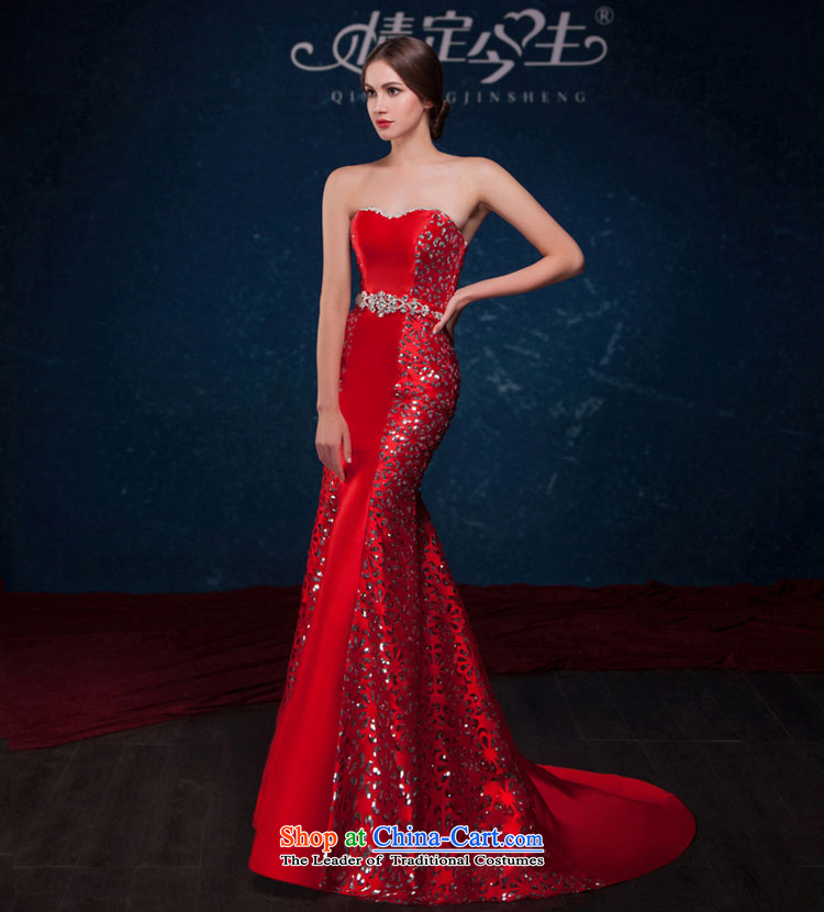 Love of the overcharged by 2015 a new summer, Sau San crowsfoot red patterned engraving anointed chest diamond sexy back tail evening dresses bride bows services tailor-made wedding dress red message size picture concept designed, prices, brand platters! The elections are supplied in the national character of distribution, so action, buy now enjoy more preferential! As soon as possible.
