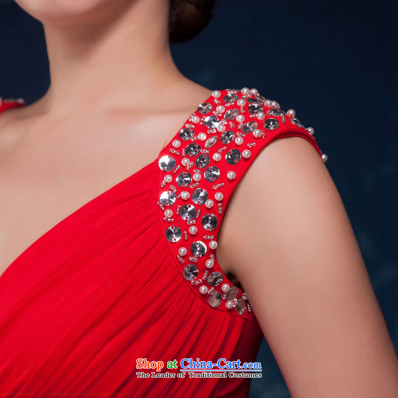 Love of the life of a new summer of 2015 fashionable deep V-Neck crowsfoot video thin red brides Sau San bows service banquet evening dresses made red message size that the concept of special love of the overcharged shopping on the Internet has been pressed.