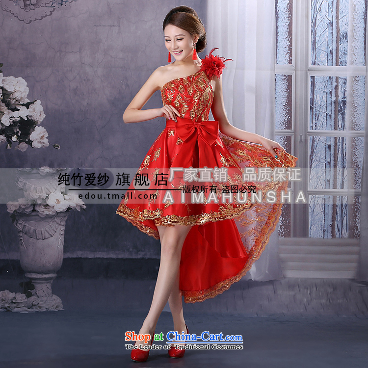 Slender legs fine lace dress the new bride wedding dress stylish bows services before long after short red Korean qipao gown wedding pregnant women can penetrate anchovy spend anointed chest, tailored to customer service contact pictures, prices, brand platters! The elections are supplied in the national character of distribution, so action, buy now enjoy more preferential! As soon as possible.