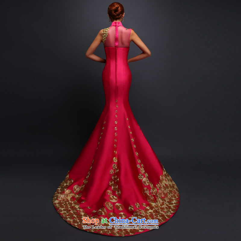 Love of the overcharged retro Sau San embroidering a crowsfoot dress shoulder field new dresses long bride bows services red XL, love of the overcharged shopping on the Internet has been pressed.