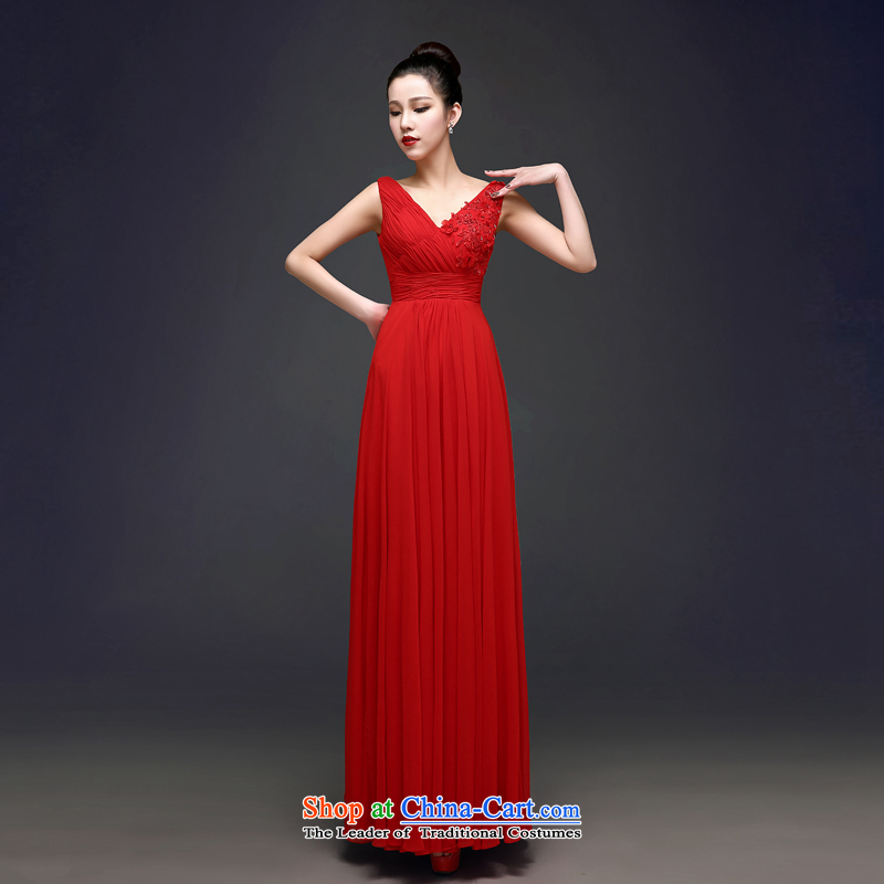 Each red bows to the bride Connie dress long summer 2015 New 2 V-Neck video thin shoulder straps wedding dress 0006 Red tailored, does not allow for every JIAONI stephanie () , , , shopping on the Internet