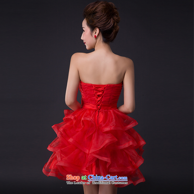 Hei Kaki wedding dresses 2015 new sexy Korean version of the Princess Bride and chest straps short of an irrepressible flowers bridesmaid JX06 services red XS, Hei Kaki shopping on the Internet has been pressed.