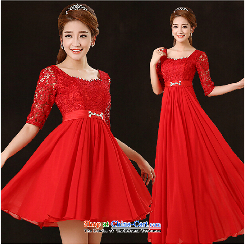 Pure Love bamboo yarn 2015 new marriages red lace dress long evening dresses evening drink service in the irrepressible cuff red dress, Sau San , L, pure love bamboo yarn , , , shopping on the Internet