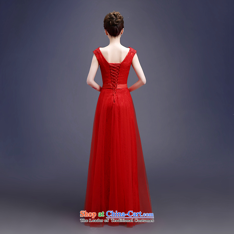 Each red bride bows services Connie Summer Spring 2015 new long stylish shoulder straps lace video thin wedding dress female LF RED XL, every stephanie (JIAONI) , , , shopping on the Internet