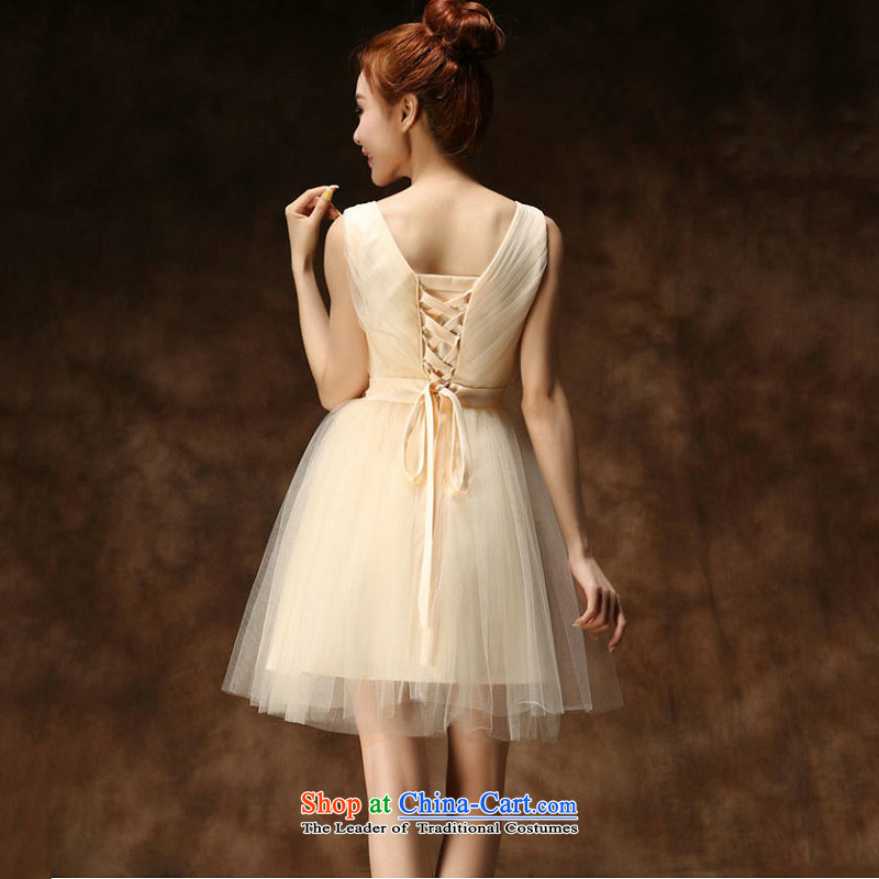 A Korean naoji new champagne color bridesmaid dress bride short skirts, bows bon bon evening daily 5282 champagne color L, yet a , , , shopping on the Internet