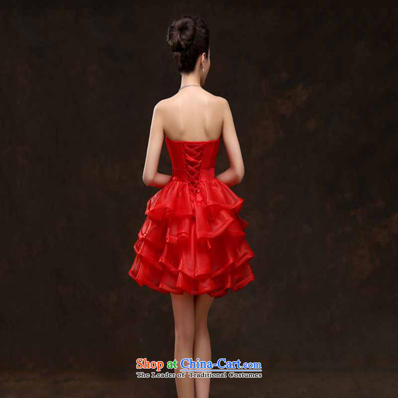Bridal dresses bridesmaid Dress Short of marriage autumn and winter betrothal moderator evening dresses bridal dresses red ,L,red bows love Su-lan , , , shopping on the Internet