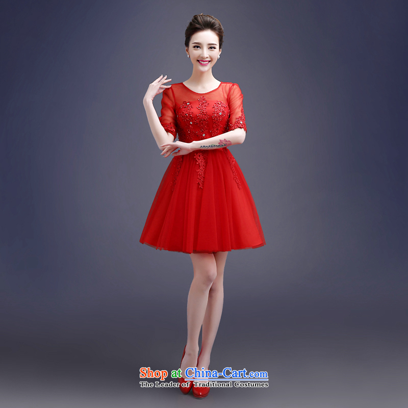 Every 2015 new toasting champagne Connie Service Bridal short of summer bon bon skirt wedding dress in red sleeve shoulder for the first field graphics thin female RED M each JIAONI stephanie () , , , shopping on the Internet