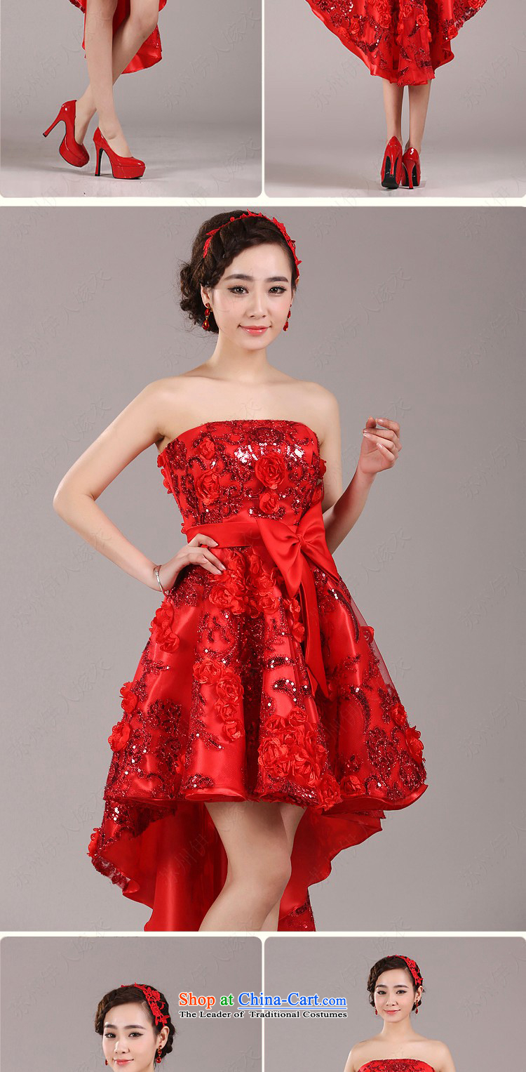 Pure Love bamboo yarn wedding dresses red dress front stub after bride gown bridal dresses Sau San legs toasting champagne evening dress will stage services B Red Red XL Photo, prices, brand platters! The elections are supplied in the national character of distribution, so action, buy now enjoy more preferential! As soon as possible.