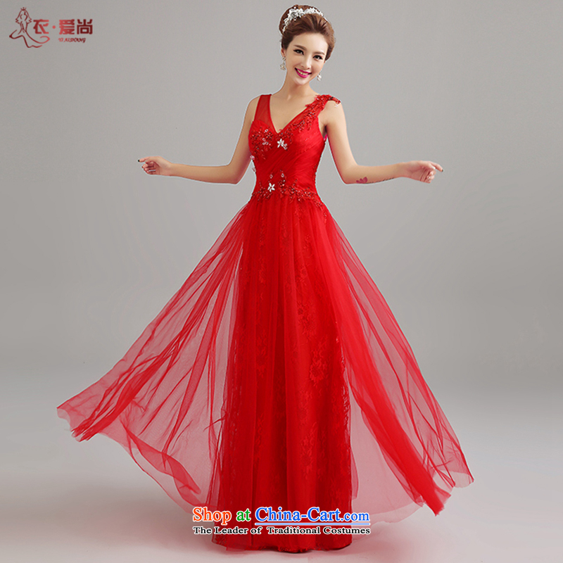 Yi Sang-wedding dresses Love 2015 Summer new Korean shoulders and sexy deep V-Neck marriages bows service banquet evening dresses wedding dress long female wine red can be made plus $30 does not return, Yi Sang Love , , , shopping on the Internet