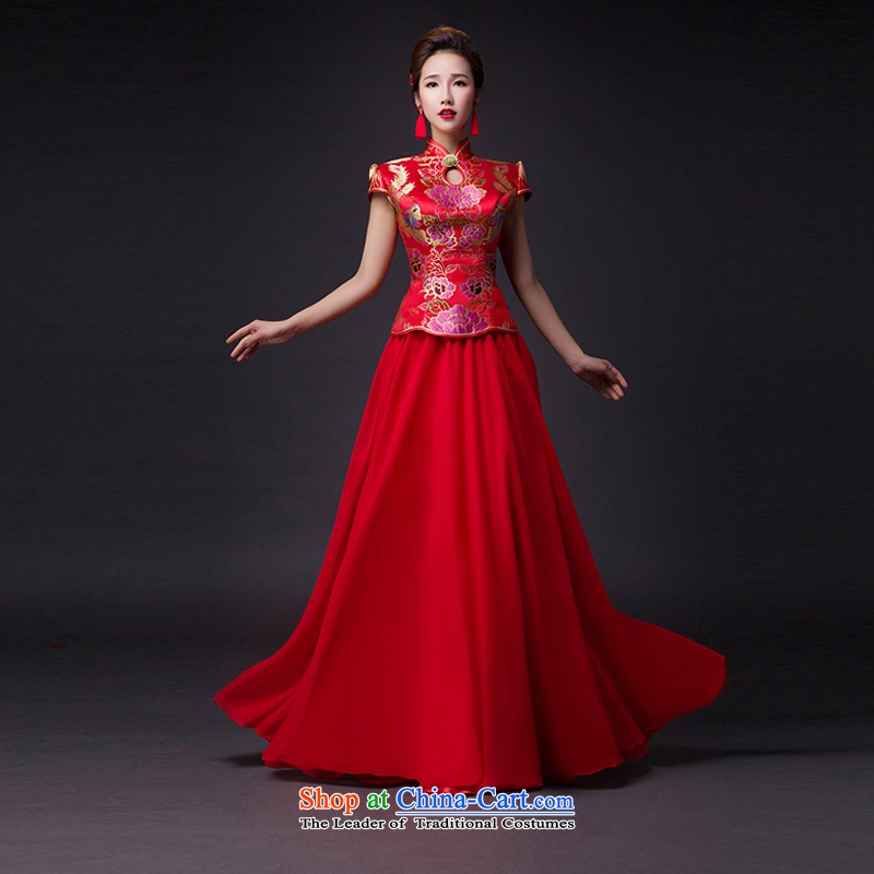 Hei Kaki 2015 new bows dress classic style of retro fine embroidery irrepressible tray clip dress skirt L016 RED XS, Hei Kaki shopping on the Internet has been pressed.