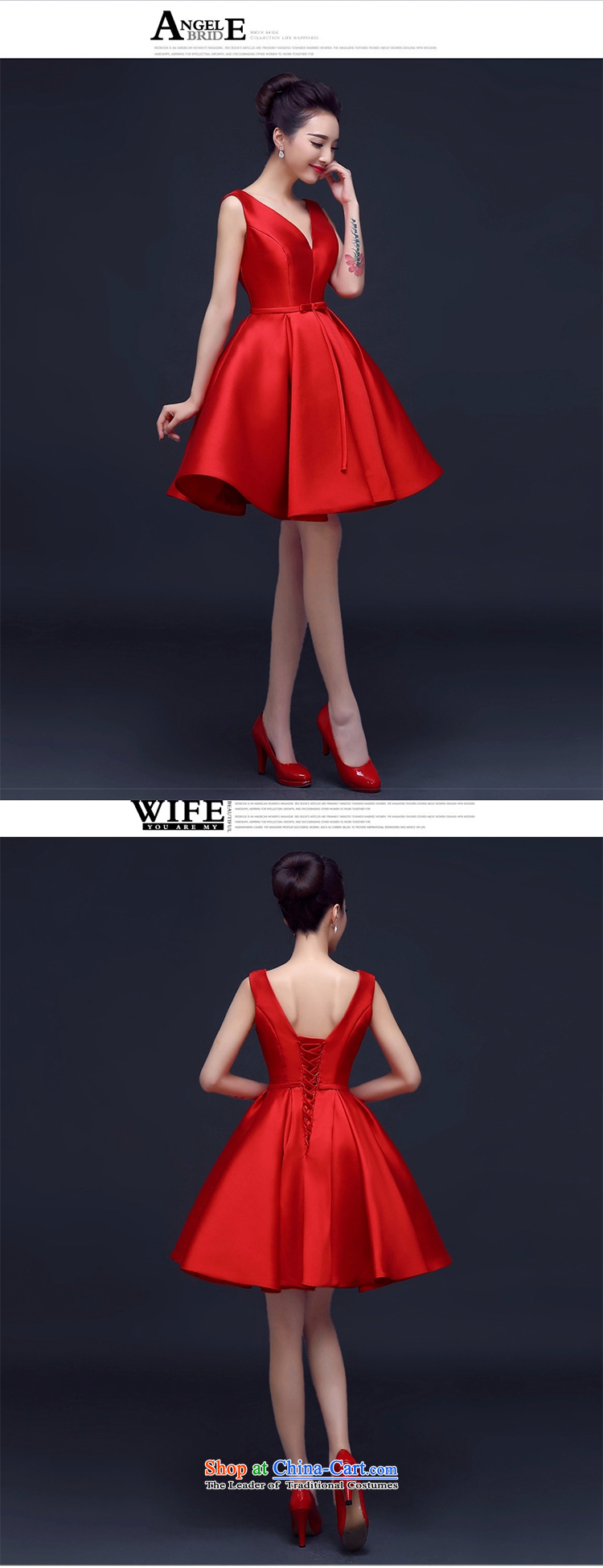 Evening dress Summer 2015 Red shoulders bows married women to dress deep V graduated banquet Dress Short, Red L picture, prices, brand platters! The elections are supplied in the national character of distribution, so action, buy now enjoy more preferential! As soon as possible.