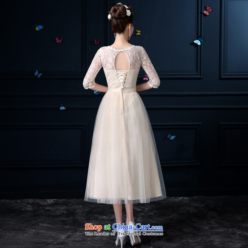 The privilege of serving-leung bridesmaid services Ms. dress dresses and sisters mission bridesmaid dress skirt 2015 new evening dresses round-neck collar chest with flowers -- In a service, cuff-leung , , , shopping on the Internet