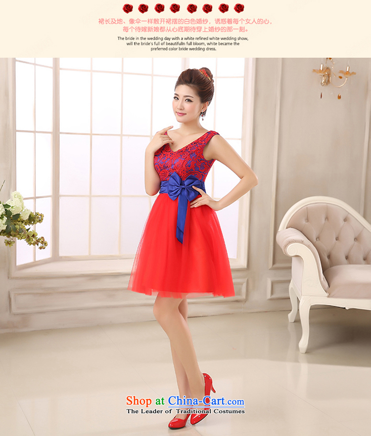 Pure Love bamboo yarn autumn 2015 new dress lace wild dress shoulders V-Neck dress bride dress Dress Short Sau San, Red XL Photo, prices, brand platters! The elections are supplied in the national character of distribution, so action, buy now enjoy more preferential! As soon as possible.