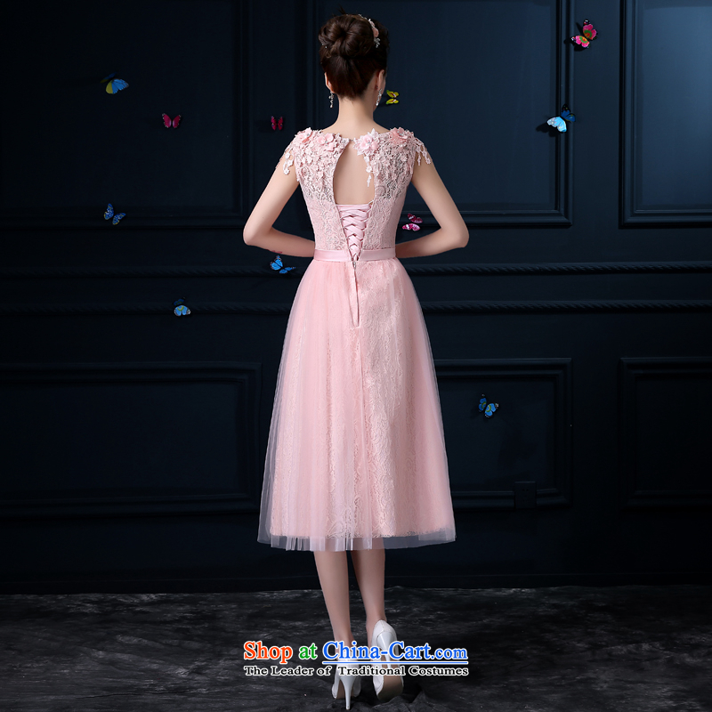 The privilege of serving-leung 2015 new evening dresses bridesmaid Services Mr Ronald Pink dresses in bridesmaid long moderator dress female E 605- lace shoulders the honor of serving-leung XL, , , , shopping on the Internet