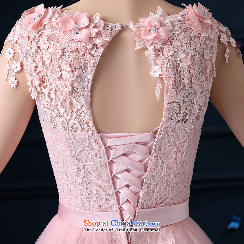 The privilege of serving-leung 2015 new evening dresses bridesmaid Services Mr Ronald Pink dresses in bridesmaid long moderator dress female E 605- lace shoulders the honor of serving-leung XL, , , , shopping on the Internet