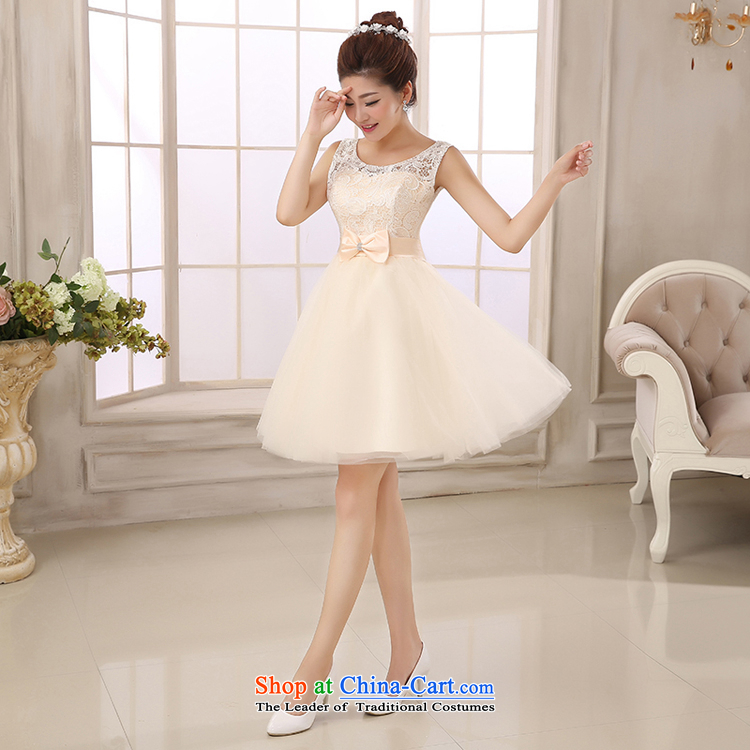 Pure Love bamboo yarn wedding dresses bridesmaid dress champagne color short, bon bon skirt bridesmaid mission under the auspices of dress dresses dress stage banquet serving champagne color M picture, prices, brand platters! The elections are supplied in the national character of distribution, so action, buy now enjoy more preferential! As soon as possible.