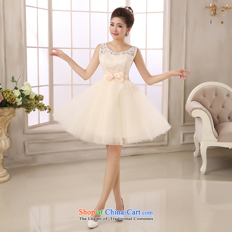 Pure Love bamboo yarn wedding dresses bridesmaid dress champagne color short, bon bon skirt bridesmaid mission under the auspices of dress dresses dress stage banquet serving champagne color M picture, prices, brand platters! The elections are supplied in the national character of distribution, so action, buy now enjoy more preferential! As soon as possible.