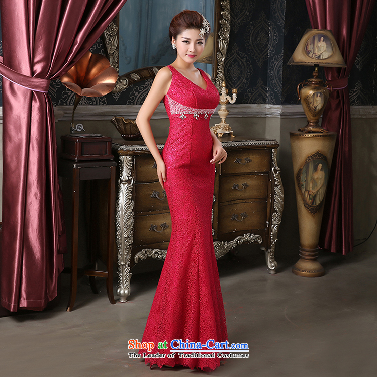 Pure Love bamboo yarn new word shoulder dress upscale Lace Embroidery Pearl evening dresses dress Sau San will dress bridal dresses in red under the auspices of dress banquet XL Photo, prices, brand platters! The elections are supplied in the national character of distribution, so action, buy now enjoy more preferential! As soon as possible.