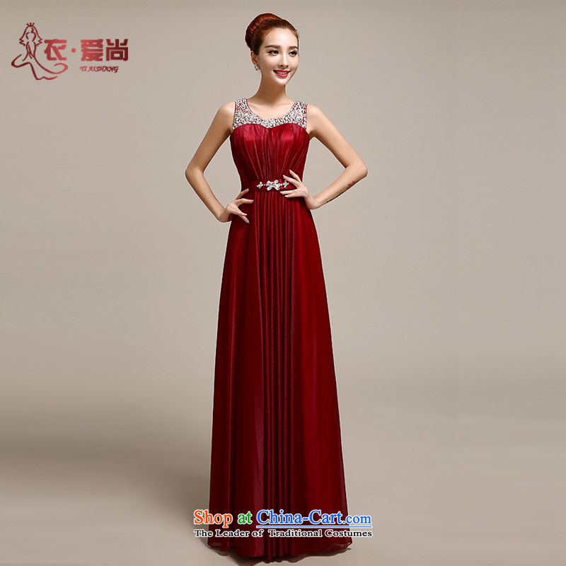 Yi Sang-wedding dresses Love 2015 NEW Summer Wine red shoulders lace long evening dress bows services wedding fashion bridal dark red can be made plus $30 does not return, Yi Sang Love , , , shopping on the Internet