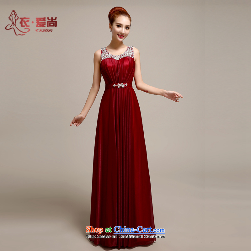 Yi Sang-wedding dresses Love 2015 NEW Summer Wine red shoulders lace long evening dress bows services wedding fashion bridal dark red can be made plus $30 does not return, Yi Sang Love , , , shopping on the Internet