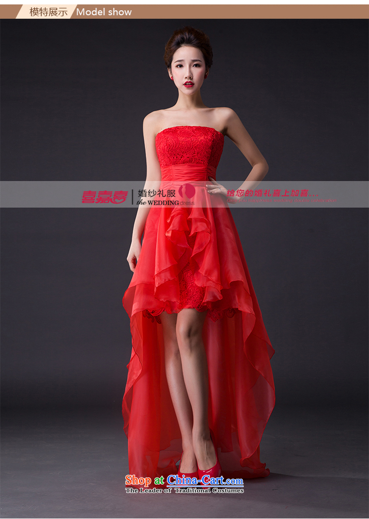 Hei Kaki 2015 new dresses and sexy bows chest after short long bridesmaid dress skirt JX11 services left red Tailored size picture, prices, brand platters! The elections are supplied in the national character of distribution, so action, buy now enjoy more preferential! As soon as possible.