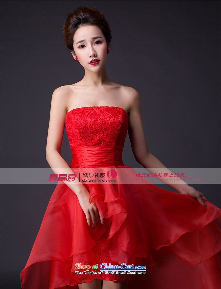 Hei Kaki 2015 new dresses and sexy bows chest after short long bridesmaid dress skirt JX11 services left red Tailored size picture, prices, brand platters! The elections are supplied in the national character of distribution, so action, buy now enjoy more preferential! As soon as possible.