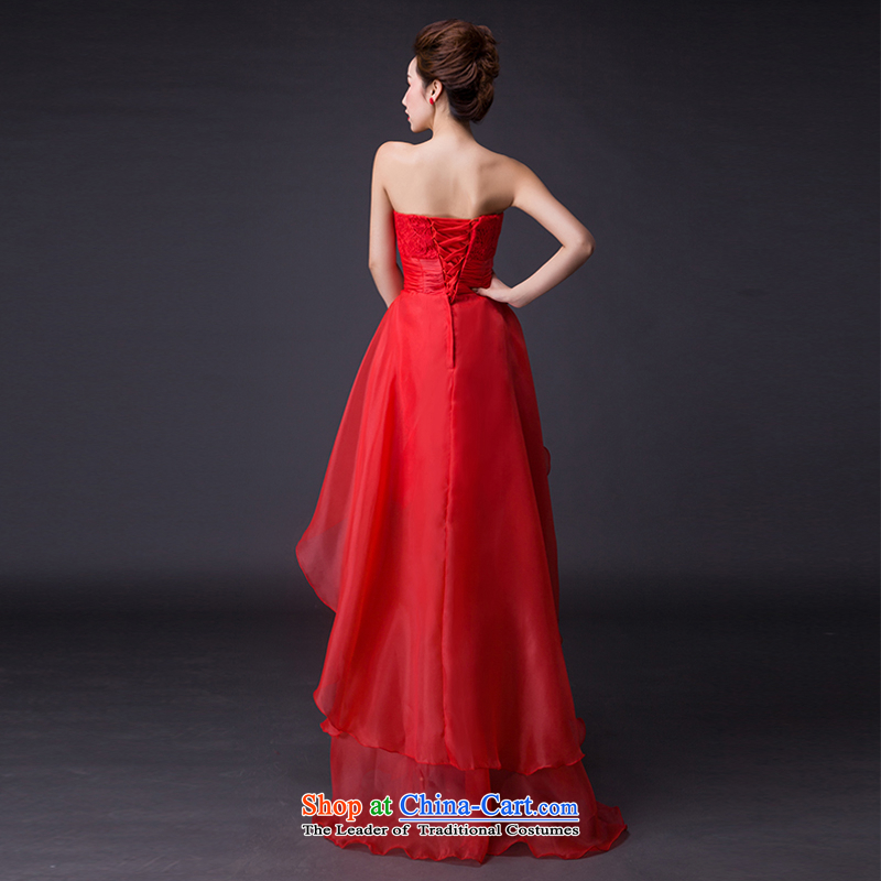 Hei Kaki 2015 new dresses and sexy bows chest after short long bridesmaid dress skirt JX11 services left red Tailored size, Hei Kaki shopping on the Internet has been pressed.