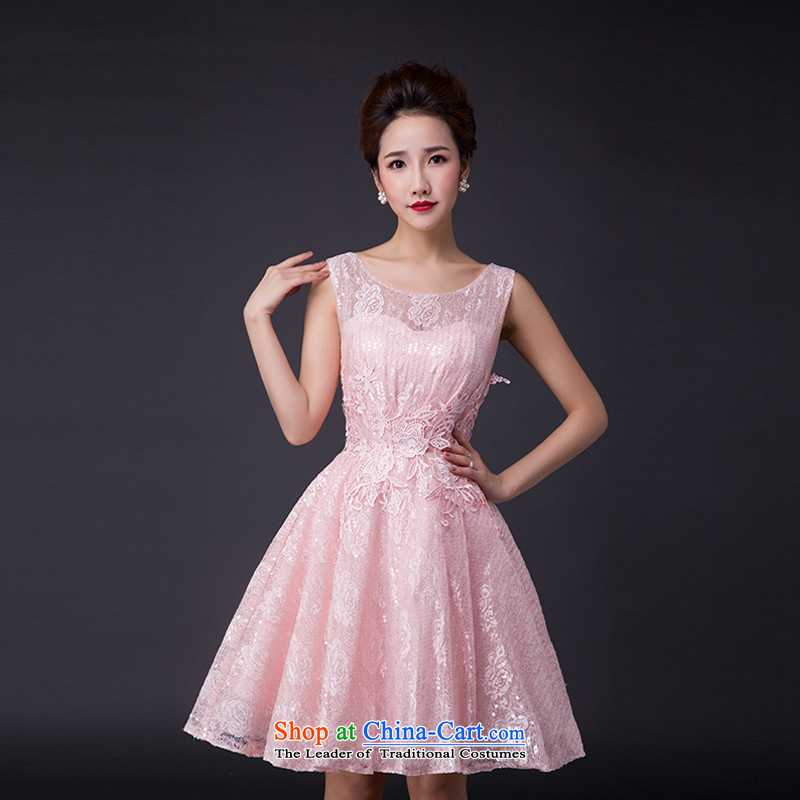 Hei Kaki 2015 new bows dress Korean fashion shoulders evening dresses V-neck under the auspices of the annual concert dress skirt  JX13 banquet and pink M Hi Kaki shopping on the Internet has been pressed.